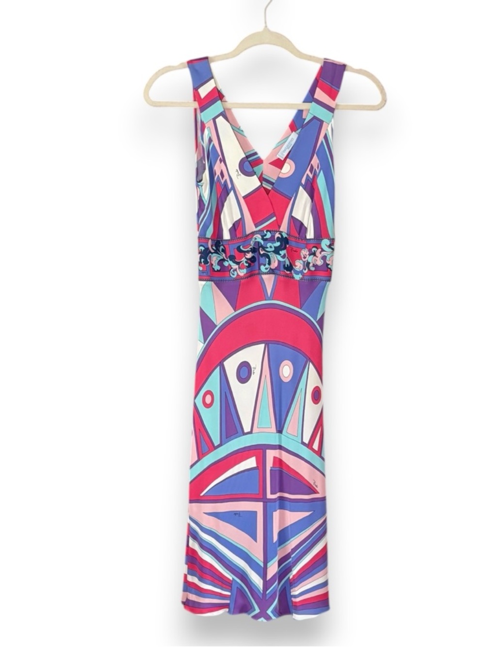 Emilio Pucci Mini Dress Geometric Pink Purple Blue White Size IT 38 US 4